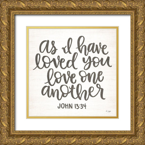 Love One Another Gold Ornate Wood Framed Art Print with Double Matting by Jaxn Blvd.