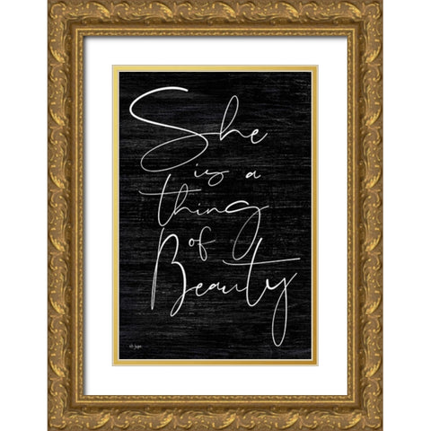 She is a Thing of Beauty Gold Ornate Wood Framed Art Print with Double Matting by Jaxn Blvd.