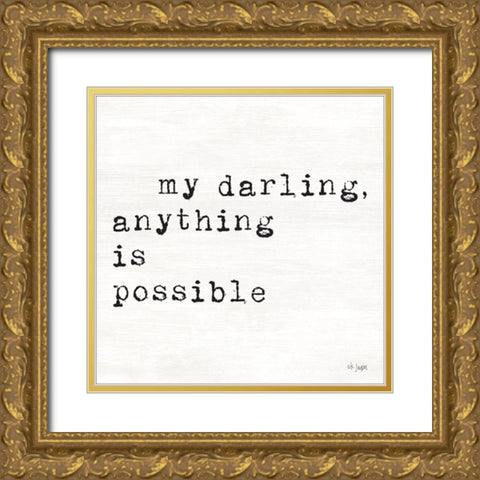 My Darling Gold Ornate Wood Framed Art Print with Double Matting by Jaxn Blvd.