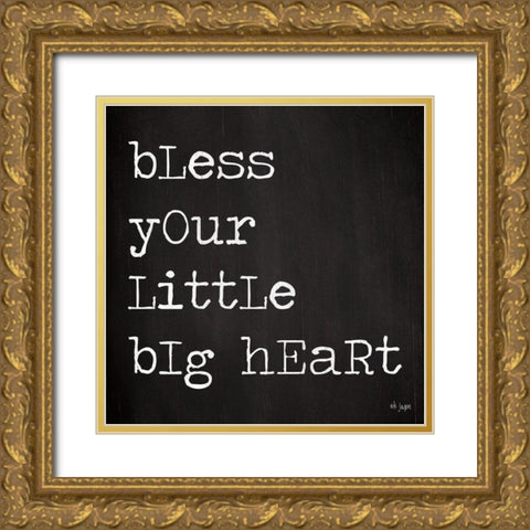 Bless Your Little Big Heart Gold Ornate Wood Framed Art Print with Double Matting by Jaxn Blvd.