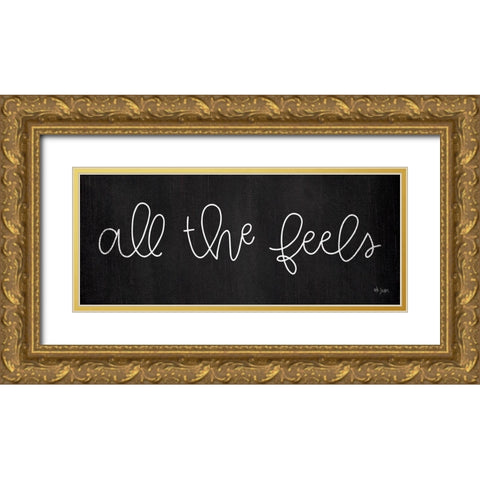 All the Feels Gold Ornate Wood Framed Art Print with Double Matting by Jaxn Blvd.