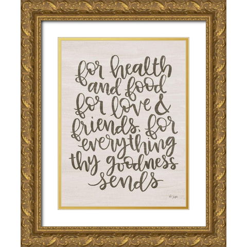 Give Thanks II Gold Ornate Wood Framed Art Print with Double Matting by Jaxn Blvd.