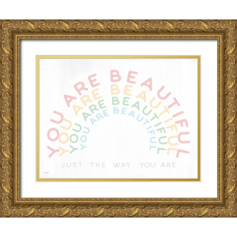 You Are Beautiful Gold Ornate Wood Framed Art Print with Double Matting by Jaxn Blvd.