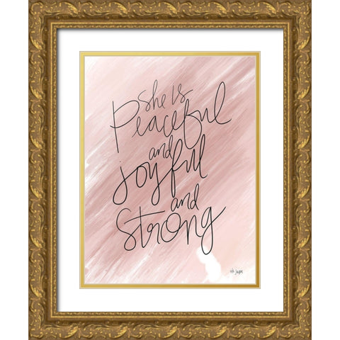 She is Peaceful Gold Ornate Wood Framed Art Print with Double Matting by Jaxn Blvd.