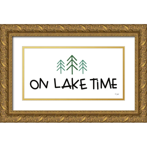 On Lake Time Gold Ornate Wood Framed Art Print with Double Matting by Jaxn Blvd.