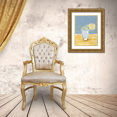 Rose in Glass I Gold Ornate Wood Framed Art Print with Double Matting by Mingo, Jessica