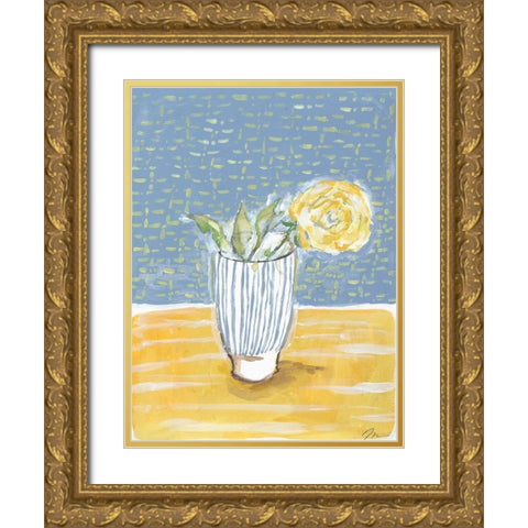 Rose in Glass I Gold Ornate Wood Framed Art Print with Double Matting by Mingo, Jessica