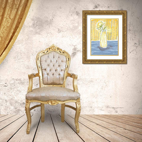 Rose in Glass II Gold Ornate Wood Framed Art Print with Double Matting by Mingo, Jessica