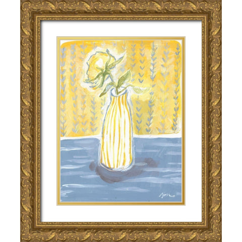 Rose in Glass II Gold Ornate Wood Framed Art Print with Double Matting by Mingo, Jessica