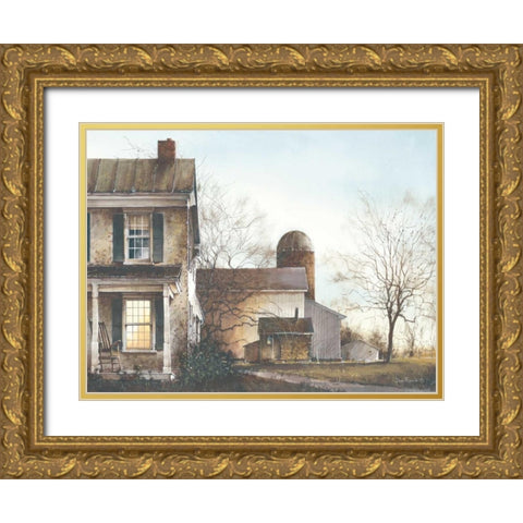 Evening Light Gold Ornate Wood Framed Art Print with Double Matting by Rossini, John