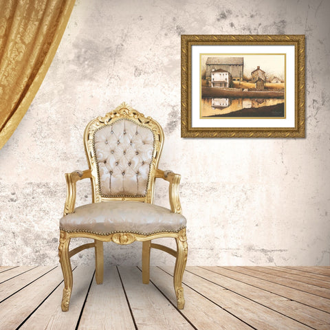 Reflections of Stucco and Stone Gold Ornate Wood Framed Art Print with Double Matting by Rossini, John