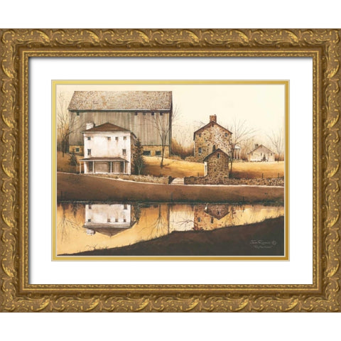 Reflections of Stucco and Stone Gold Ornate Wood Framed Art Print with Double Matting by Rossini, John