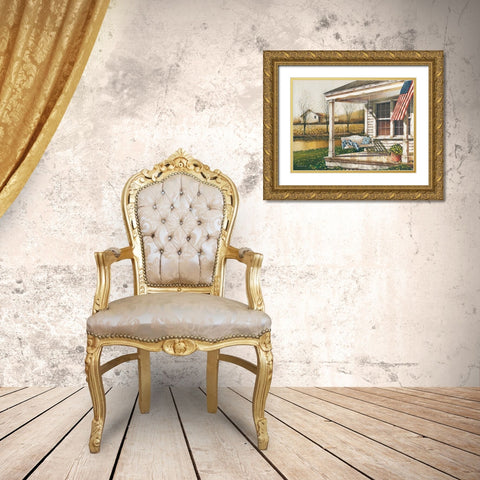 Fall is in the Air Gold Ornate Wood Framed Art Print with Double Matting by Rossini, John
