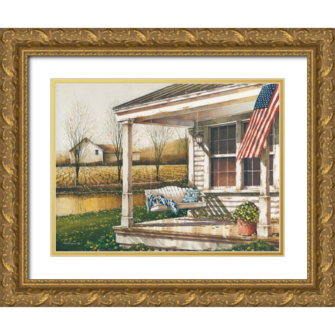 Fall is in the Air Gold Ornate Wood Framed Art Print with Double Matting by Rossini, John