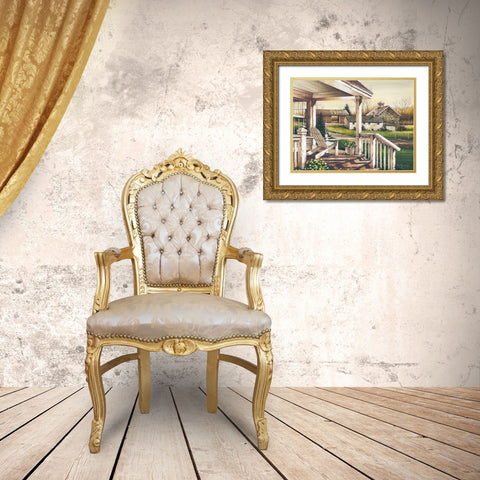 Long Days End Gold Ornate Wood Framed Art Print with Double Matting by Rossini, John