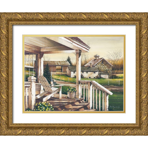 Long Days End Gold Ornate Wood Framed Art Print with Double Matting by Rossini, John