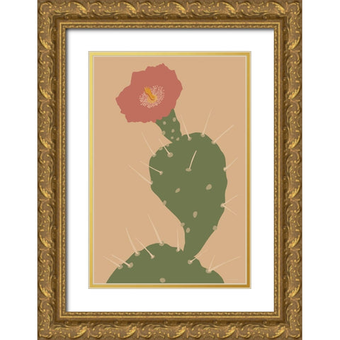 Pretty Prickle 1 Gold Ornate Wood Framed Art Print with Double Matting by Kamdon Kreations