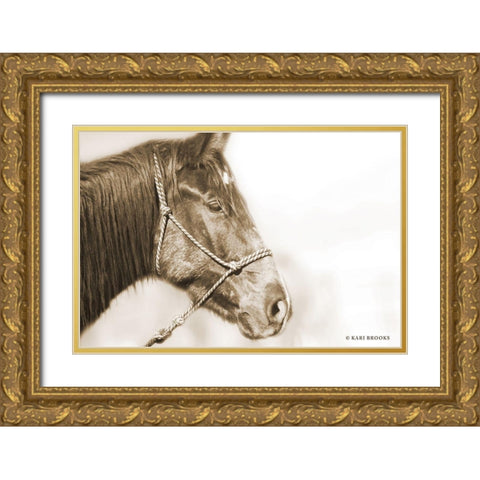 Sepia Thunder Gold Ornate Wood Framed Art Print with Double Matting by Brooks, Kari