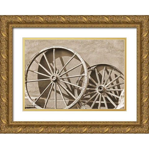 Like a Wagon Wheel Gold Ornate Wood Framed Art Print with Double Matting by Brooks, Kari