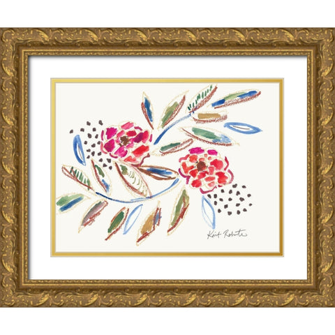 Lipstick and Blush Gold Ornate Wood Framed Art Print with Double Matting by Roberts, Kait