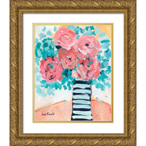Fancy and Floral Gold Ornate Wood Framed Art Print with Double Matting by Roberts, Kait
