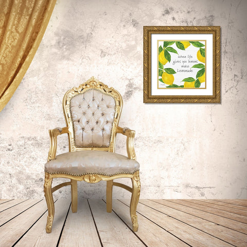 Make Lemonade Gold Ornate Wood Framed Art Print with Double Matting by Sherrill, Kate