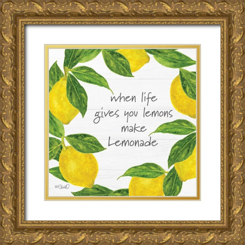Make Lemonade Gold Ornate Wood Framed Art Print with Double Matting by Sherrill, Kate