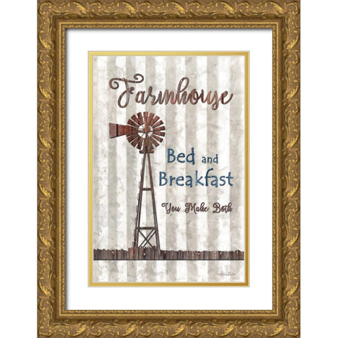 Farmhouse Bed and Breakfast Gold Ornate Wood Framed Art Print with Double Matting by Deiter, Lori
