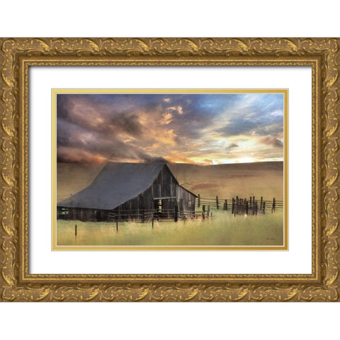 Sunshine Will Follow Gold Ornate Wood Framed Art Print with Double Matting by Deiter, Lori