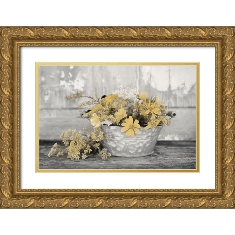 Gold Wildflowers I Gold Ornate Wood Framed Art Print with Double Matting by Deiter, Lori