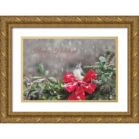The First Snowfall Gold Ornate Wood Framed Art Print with Double Matting by Deiter, Lori