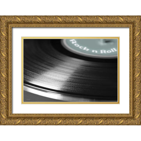 Rock n Roll Record Gold Ornate Wood Framed Art Print with Double Matting by Deiter, Lori