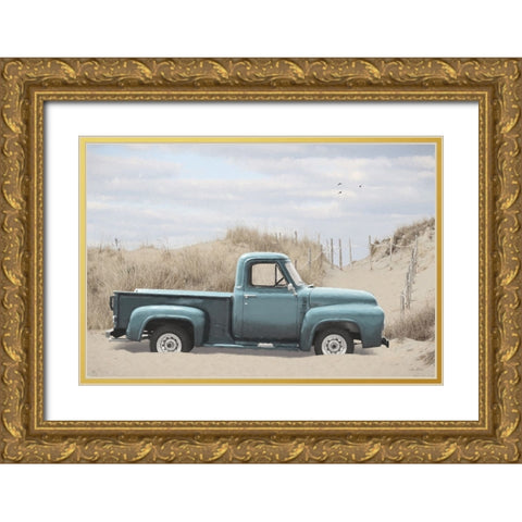 Surfs Up Gold Ornate Wood Framed Art Print with Double Matting by Deiter, Lori