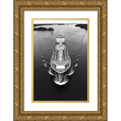 Marking Waves Gold Ornate Wood Framed Art Print with Double Matting by Deiter, Lori
