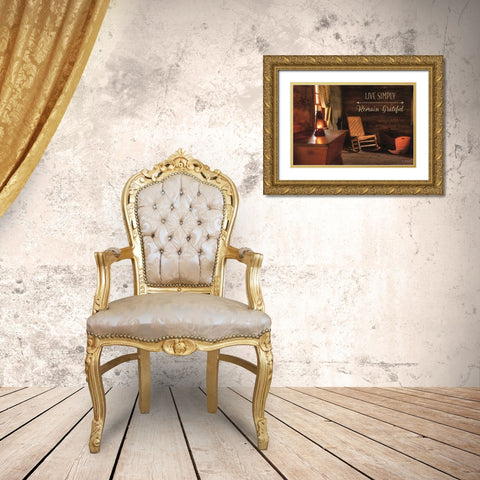 Live Simply Gold Ornate Wood Framed Art Print with Double Matting by Deiter, Lori