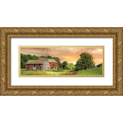 Greener Pastures Gold Ornate Wood Framed Art Print with Double Matting by Deiter, Lori