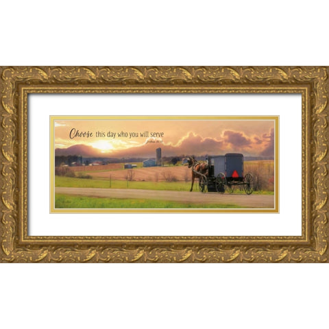 Choose the Day Gold Ornate Wood Framed Art Print with Double Matting by Deiter, Lori