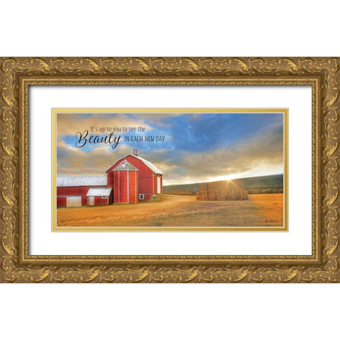 The Beauty in Each New Day Gold Ornate Wood Framed Art Print with Double Matting by Deiter, Lori