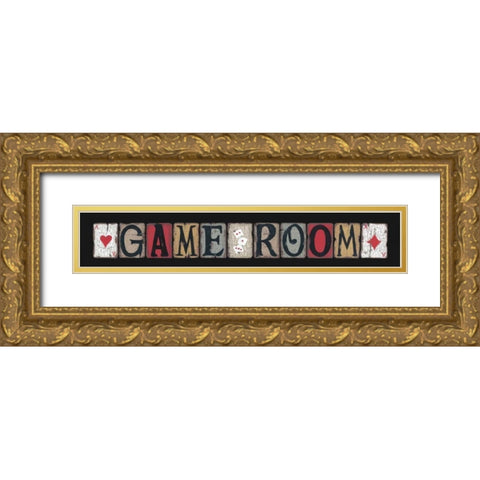 Game Room Gold Ornate Wood Framed Art Print with Double Matting by Spivey, Linda