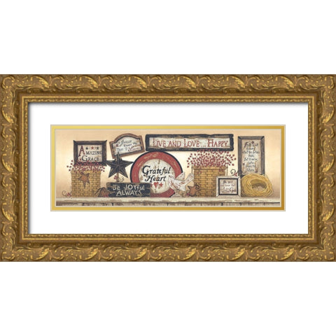 Sign Collector Gold Ornate Wood Framed Art Print with Double Matting by Spivey, Linda
