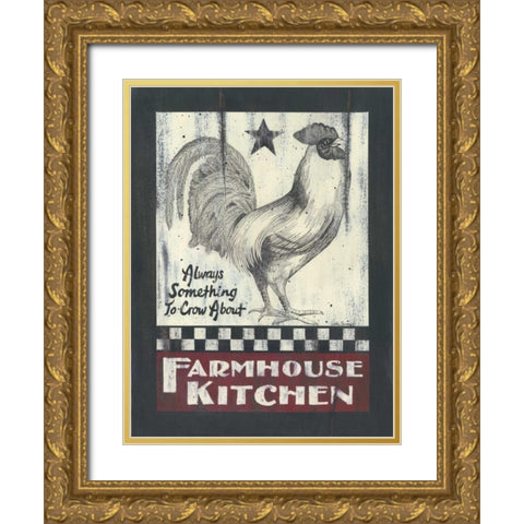 Farmhouse Kitchen Gold Ornate Wood Framed Art Print with Double Matting by Spivey, Linda
