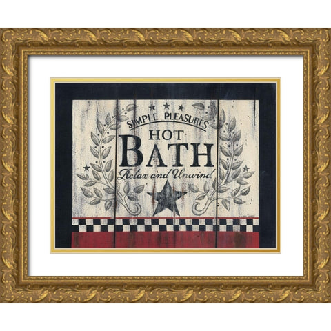 Hot Bath Gold Ornate Wood Framed Art Print with Double Matting by Spivey, Linda