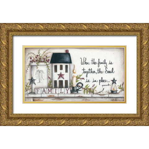 Family… Gold Ornate Wood Framed Art Print with Double Matting by June, Mary Ann