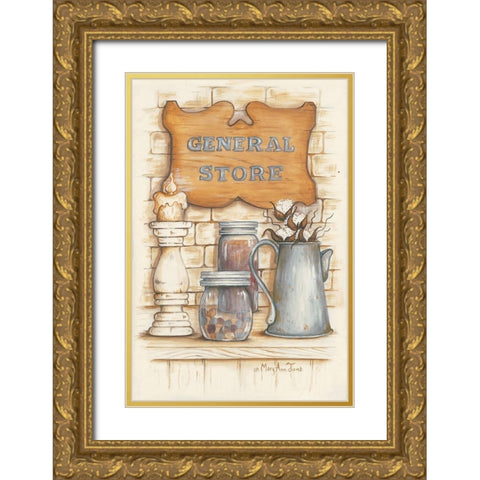 General Store Gold Ornate Wood Framed Art Print with Double Matting by June, Mary Ann