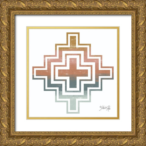 Tranquil Tribal Print 1 Gold Ornate Wood Framed Art Print with Double Matting by Rae, Marla