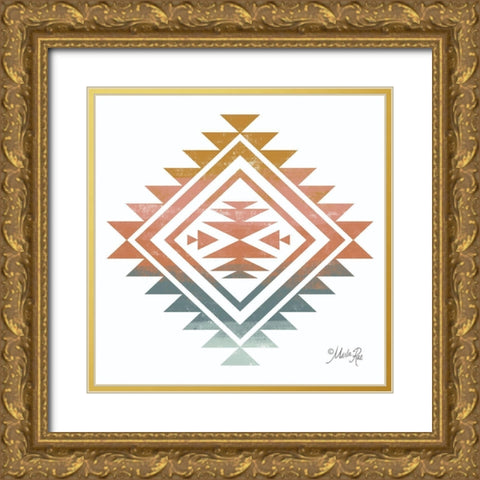 Tranquil Tribal Print 3 Gold Ornate Wood Framed Art Print with Double Matting by Rae, Marla