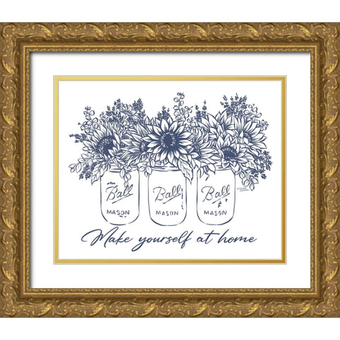 Make Yourself at Home Gold Ornate Wood Framed Art Print with Double Matting by Norman, Michael