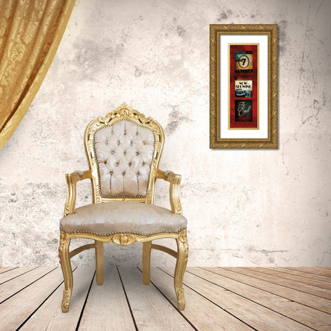Now Showing Movie Tryptic Gold Ornate Wood Framed Art Print with Double Matting by Mollie B.