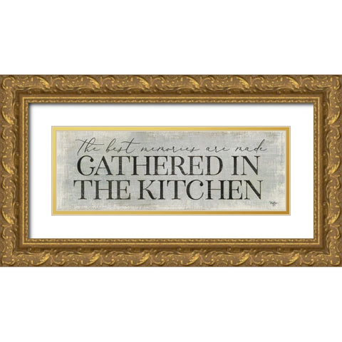 Gathered in the Kitchen Gold Ornate Wood Framed Art Print with Double Matting by Mollie B.