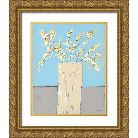 Forsythia Gold Ornate Wood Framed Art Print with Double Matting by Ebert, Roey
